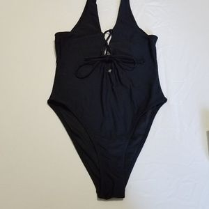 Shekini One Piece Swimsuit laceup Small Bl…